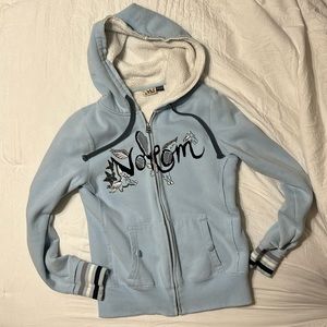 Fleece Lined Volcom Zip Up Hoodie
